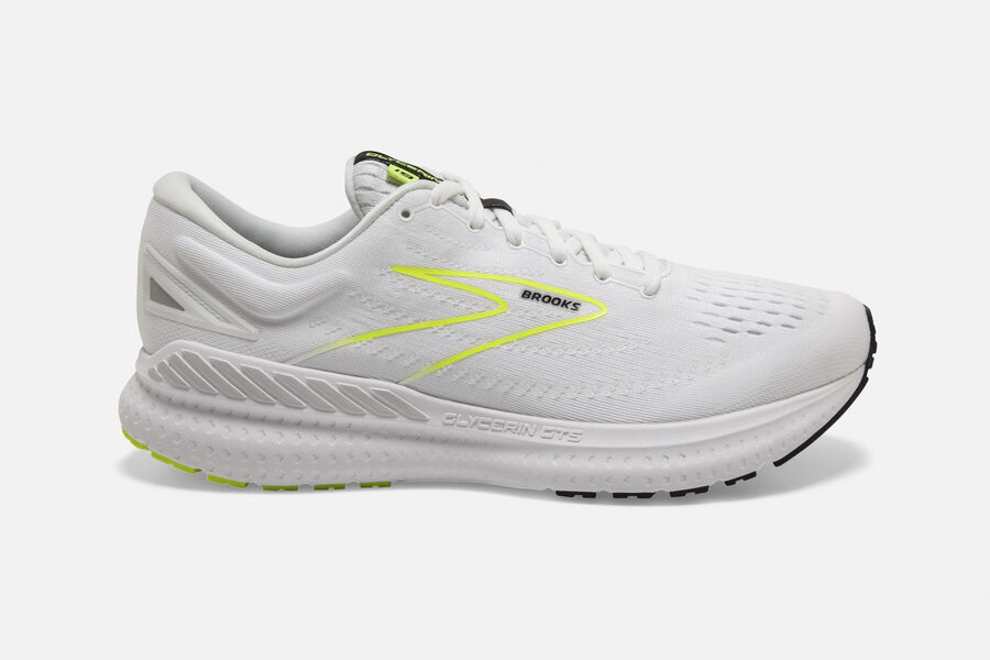 Brooks Glycerin Gts 19 Road Löparskor Herr - Vita - 7283-FLGOK